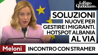 Meloni: “Esplorare soluzioni nuove per la gestione dei migranti. Hotspot in Albania al via”