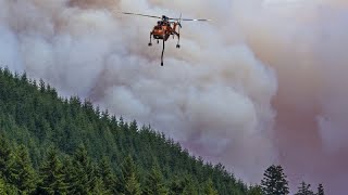 ROAD Impresionantes imágenes desde un coche de policía del incendio forestal de Oregon Road