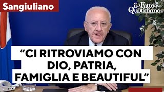 Sangiuliano, De Luca: &quot;Promisero svolta politica, ci ritroviamo con Dio patria famiglia e Beautiful&quot;