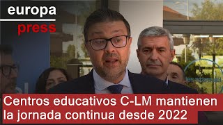 Centros educativos C-LM mantienen la jornada continua desde 2022