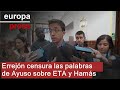 Errejón censura las palabras de Ayuso sobre ETA y Hamás