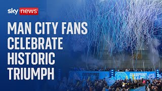 Manchester City fans celebrate historic Premier League title triumph