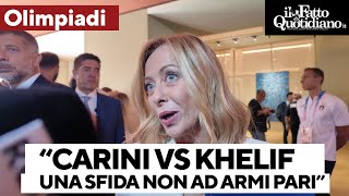 Olimpiadi, Meloni: &quot;Incontro di pugilato? Non era ad armi pari&quot;