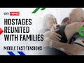Rescued hostages reunited with families but hundreds killed in IDF operation | Israel-Hamas war
