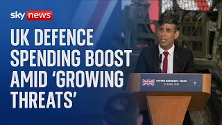 PM warns of &#39;growing threats&#39; as he announces defence spending increase