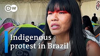 RALLY Indigenous groups rally over territorial recognition, protection, railway project in Brazil