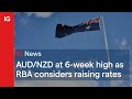 #AUDNZD at six-week high as RBA considers raising rates...