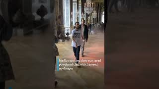 ORANGE Activists release orange powder into Versailles Hall of Mirrors | DW News