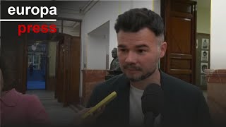 CRITICA LIMITED Rufián critica que el PSOE no se plante ante el &quot;chantaje&quot; de Junts y exige negociar