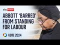 BREAKING: Diane Abbott 'barred from standing' as Labour candidate | Vote 2024