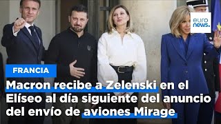 DIA Macron recibe a Zelenski en el Elíseo al día siguiente del anuncio del envío de aviones Mirage