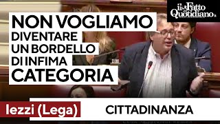 Cittadinanza, l&#39;intervento peloso di Iezzi: &quot;Non vogliamo diventare un bordello di infima categoria&quot;