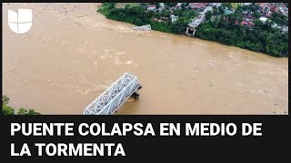 El momento en que colapsa un puente y varios autos caen al vacío: hay varios desaparecidos