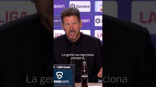 Simeone: &quot;Hay que sancionar a los que tiraron objetos y a los que provocan&quot;