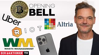 BITCOIN Opening Bell: Bitcoin, Marathon Digital, Riot Platforms, Uber, Apple, Altria, Waste Management
