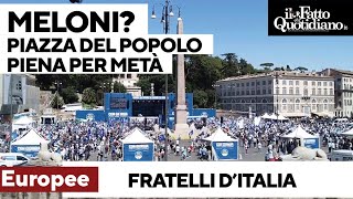 META Meloni chiude la campagna elettorale a Roma: le immagini di piazza del Popolo piena a metà