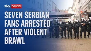 Seven Serbian supporters arrested over brawl before England v Serbia match
