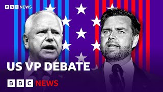 Tim Walz and JD Vance in US vice-presidential debate | BBC News