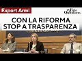 Export Armi, la denuncia: "La riforma del governo svuota la legge 185, trasparenza cancellata"