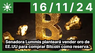 BITCOIN Senadora Lummis planteará vender oro de EE.UU para comprar Bitcoin como reserva.