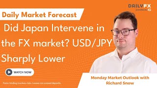 THE MARKET LIMITED Did Japan Intervene in the FX market? USD/JPY Sharply Lower