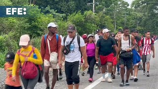 Operativo del INM y Guardia Nacional frena caravana migrante antes de elecciones en México