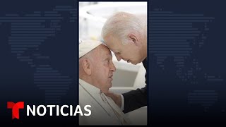 Saludo inusual de Biden al papa Francisco en la cumbre del G7 | Noticias Telemundo