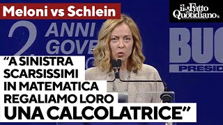 Scontro Schlein-Meloni: &quot;Dà i numeri, mente sulla sanità&quot;. &quot;A sinistra scarsissimi in matematica&quot;