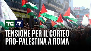 Tensione per il corteo pro-Palestina a Roma