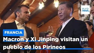 COPA HLD. Macron invita al presidente chino a una copa de vino con danzas folclóricas en los Pirineos