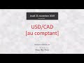 Achat USD - CAD (au comptant) : Idée de trading 21.11.2019