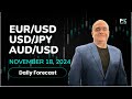 EUR/USD, USD/JPY, AUD/USD Price Forecast Today: Euro, Yen, Dollar Technical Analysis (November 18)