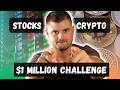 $1 MILLION Portfolio Challenge (Stocks vs. Crypto)