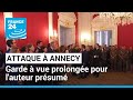 Attaque à Annecy : garde à vue prolongée pour l'auteur présumé des faits, E. Macron sur place