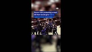 Italian MP’s get into a brawl over opposition member’s protest | DW News
