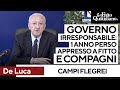 Campi Flegrei, De Luca contro il Governo: "Perso un anno appresso a Fitto e compagni"
