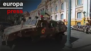 Tanques y militares armados intentan tomar la sede del Gobierno en Bolivia