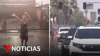 Celebran la lluvia en México mientras en EE.UU. muchos se asan del calor | Noticias Telemundo