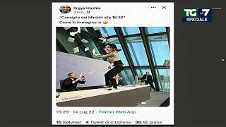 MEMECOIN Mentana mostra il meme su Draghi postato dal compagno della ministra Dadone