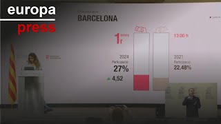 La participación se sitúa en un 26,9% a las 13 horas en Catalunya, 4 puntos más