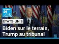 États-Unis : Biden campagne dans sa ville natale, Trump coincé au tribunal • FRANCE 24