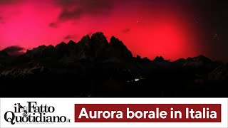 AURORA Aurora boreale sulle Dolomiti, lo spettacolo del cielo ripreso dai rifugi