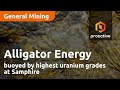ALLIGATOR ENERGY LIMITED - Alligator Energy buoyed by highest uranium grades at Samphire