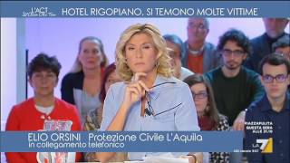 AQUILA Orsini (Protezione Civile l'Aquila) in diretta telefonica da Farindola, Hotel Rigopiano