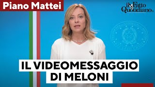 Il videomessaggio di Meloni per promuovere il piano Mattei: &quot;Il tratto distintivo è la concretezza&quot;