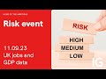 Risk event for the week starting 11 September: UK jobs and GDP data