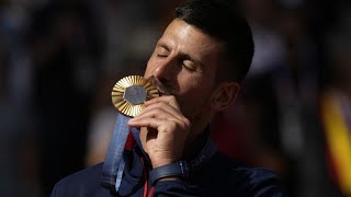 GOLD - USD Djokovic wins his first Olympic gold medal after beating Alcaraz in men&#39;s tennis final