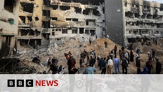 MASS Mass graves at hospital in Gaza after Israel withdrew its forces | BBC News
