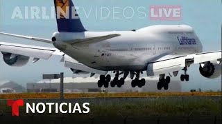 LUFTHANSA AG VNA O.N. Captan varios intentos de aterrizaje de avión de Lufthansa | Noticias Telemundo