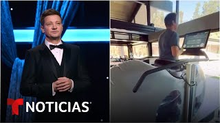 Jeremy Renner exibe progreso tras accidente con quitanieve
